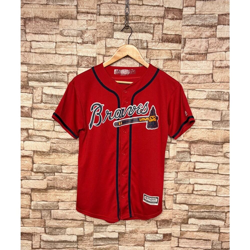 Vintage Atlanta Braves Freddie Freeman Red baseball jersey Youth Sz Medium